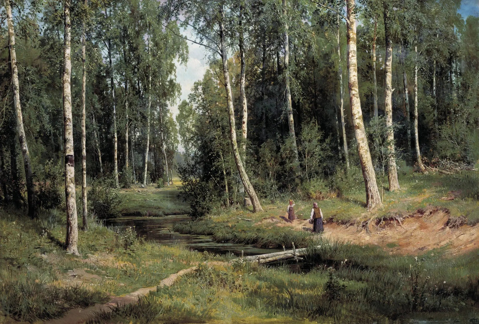 Ruisseau dans une forêt de bouleaux - Ivan Chichkine - Alpha Reproduction