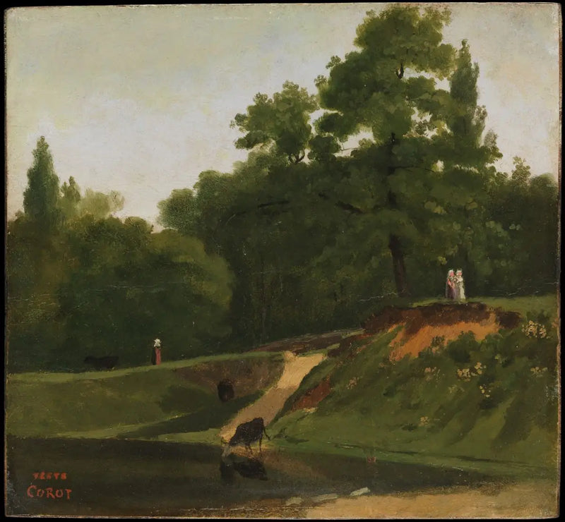 Bæk nær Corots ejendom, Ville d'Avray - Jean-Baptiste Camille Corot