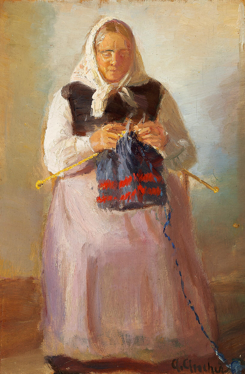 S��rine M��ller strikning, Skagen. - Anna Ancher