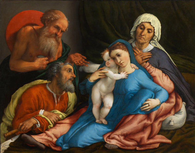 Sacra Famiglia med helgenerne Girolamo og Anna - Lorenzo Lotto