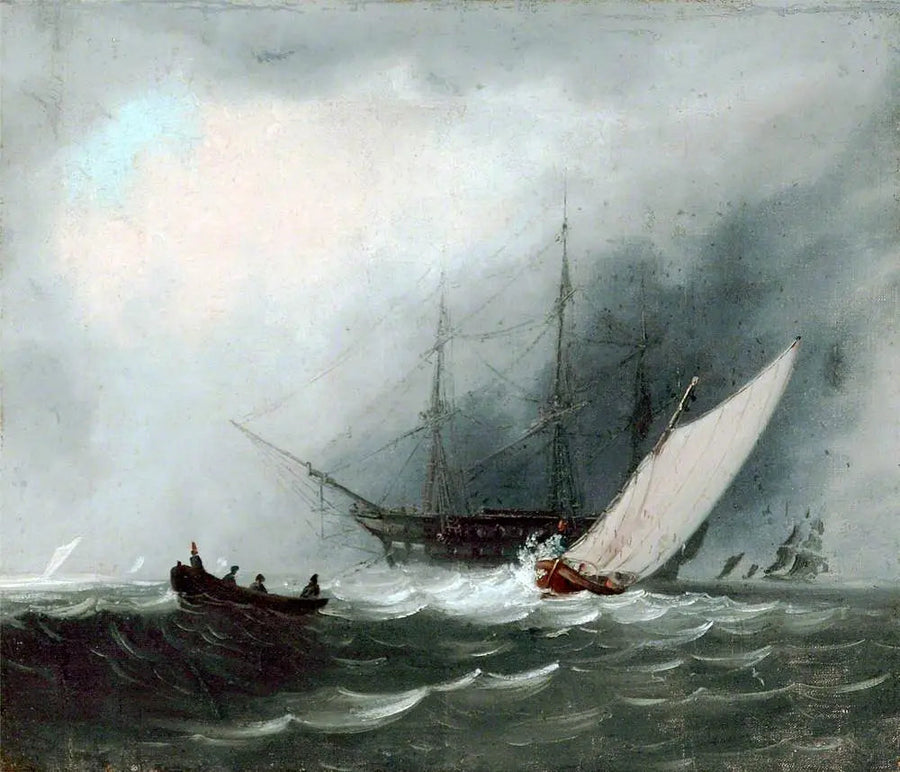 Sejlskib (Krigsskib) - J. M. W. Turner