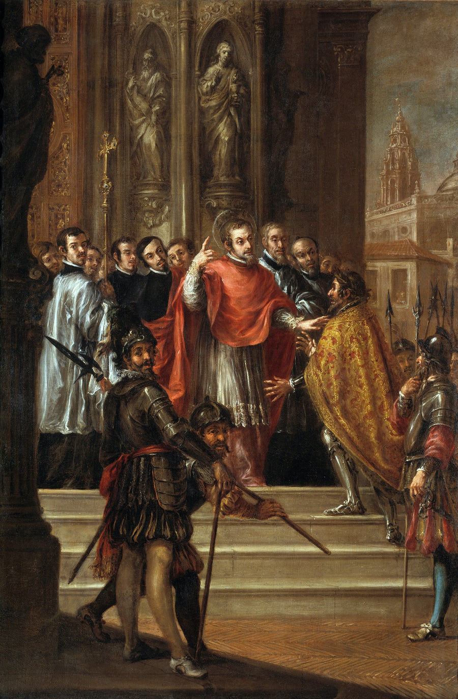 Saint Ambroise salver kejser Theodosius - Juan de Valdés Leal