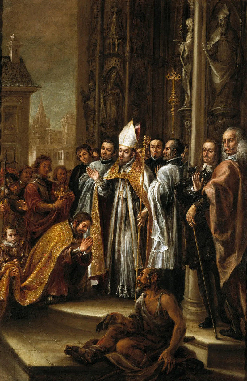 Saint Ambroise overbeviser kejser Theodosius - Juan de Valdés Leal