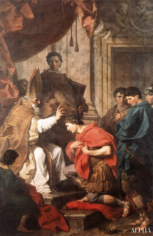 Saint Ambroise convertissant Théodose - Pierre Subleyras Reproductions de tableaux à la peinture à l’huile