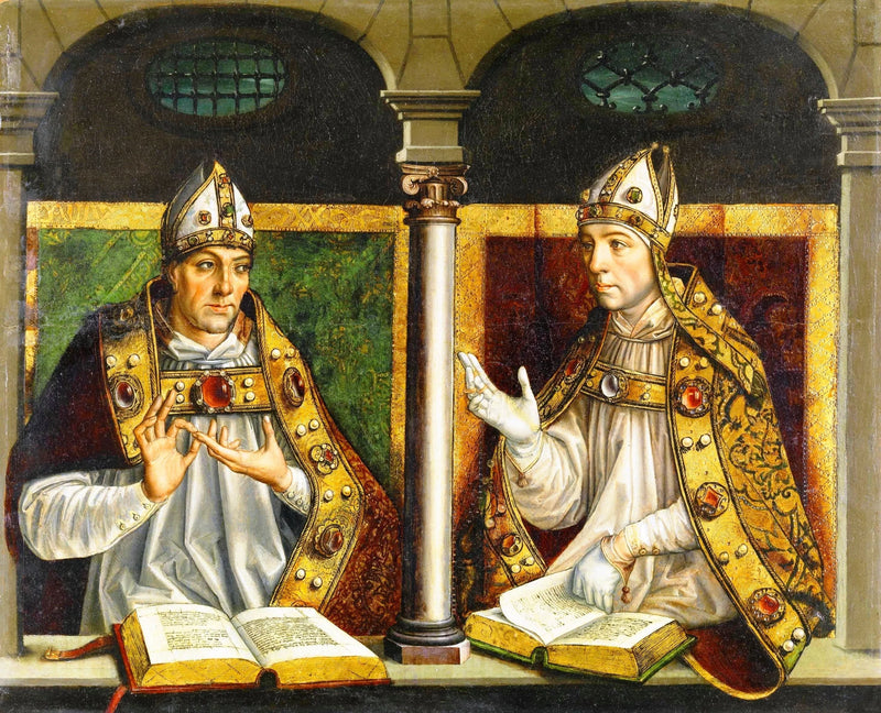 Saint Ambroise og Saint Augustin - Pedro Berruguete
