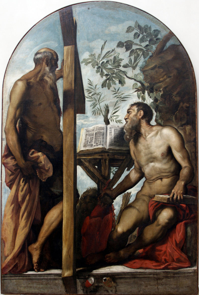 Saint André og Saint Jérôme - Jacopo Tintoretto