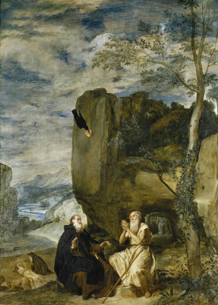 Saint Antoine Abbé og Saint Paul, den første eremit - Diego Velázquez