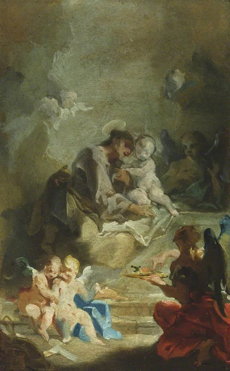 Saint Antoine de Padoue adore l'Enfant Jésus - Giovanni Battista Pittoni