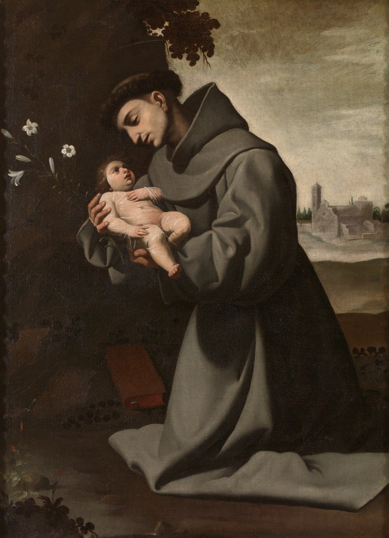 Saint Antoine de Padoue med Jesusbarnet - Francisco de Zurbarán