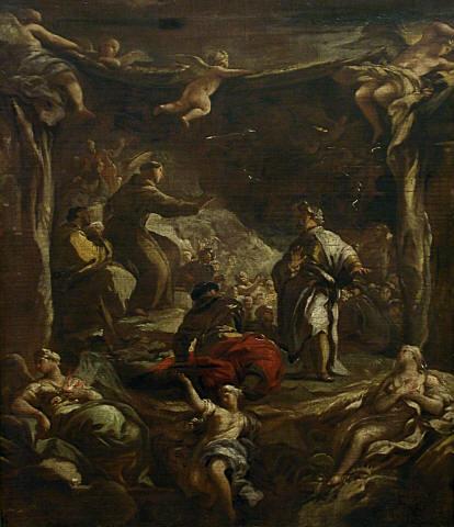 Saint Antoine de Padoue irettesætter tyrannen Ezzelino - Luca Giordano