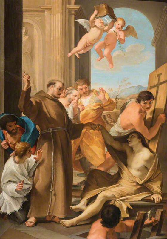 Saint Antoine de Padoue opvækker en død - Andrea Sacchi