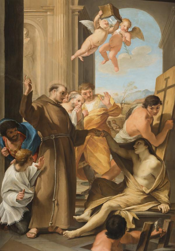 Saint Antoine l'Abbé opvækker en død - Andrea Sacchi