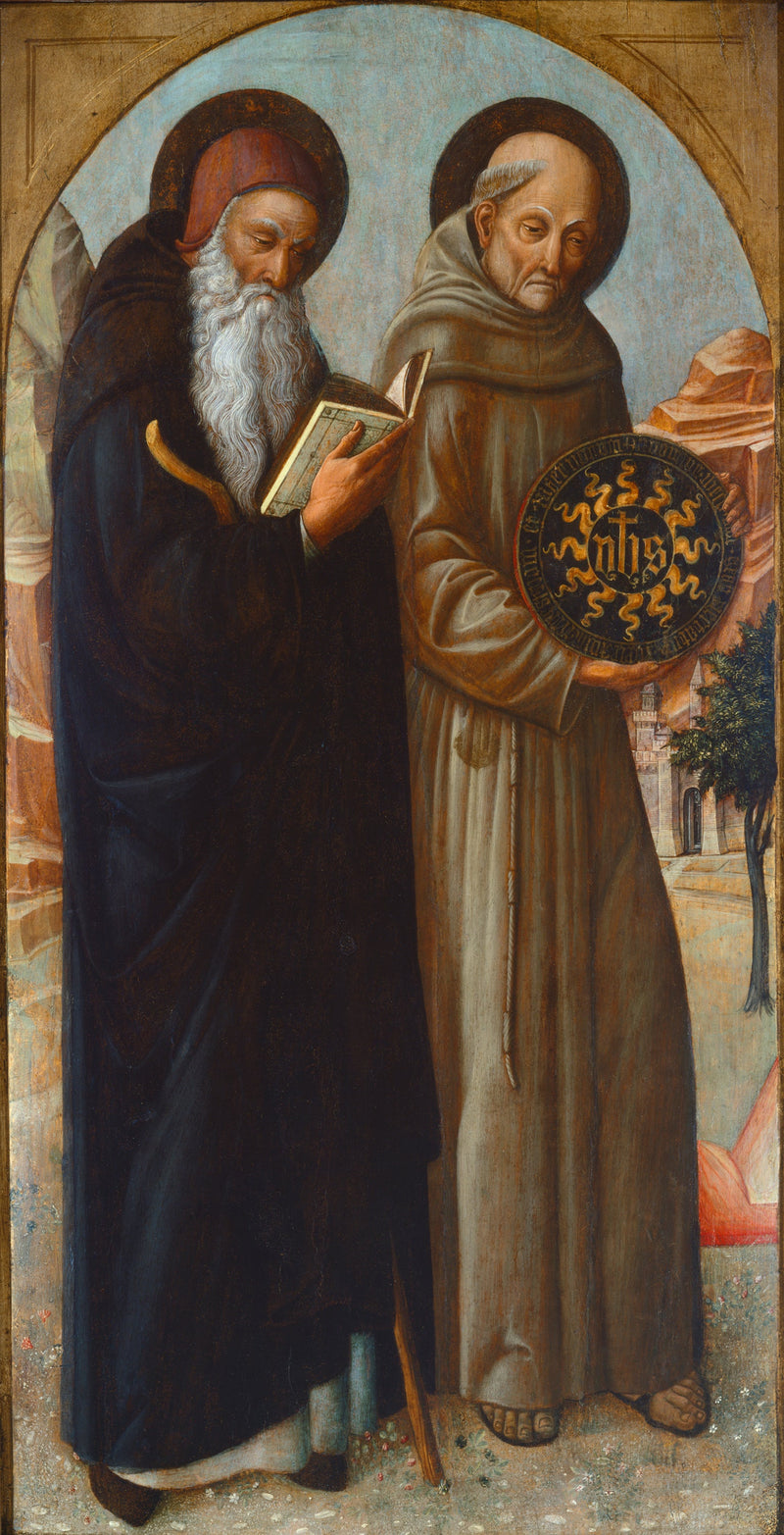 Saint Antoine l'abbé og Saint Bernardin de Sienne - Iacopo Bellini
