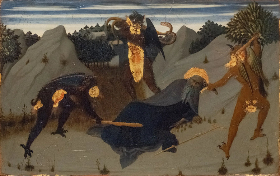 Saint Antoine forfulgt af dæmonerne - Stefano di Giovanni (Sassetta)