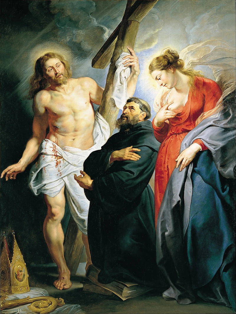 Saint Augustin med Kristus og Jomfru Maria - Peter Paul Rubens