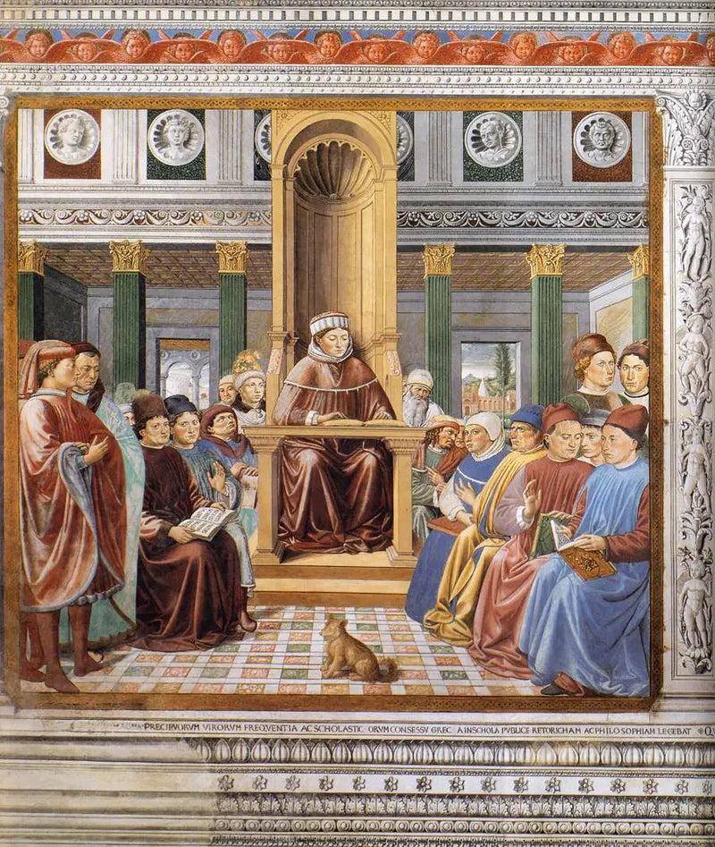 Saint Augustin underviser i Rom (scene 6, sydvæggen) - Benozzo Gozzoli