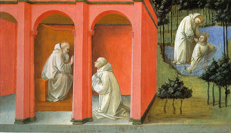 Saint Benedict Befaler Saint Maurus om at redde Saint Placidius - Fra Filippo Lippi