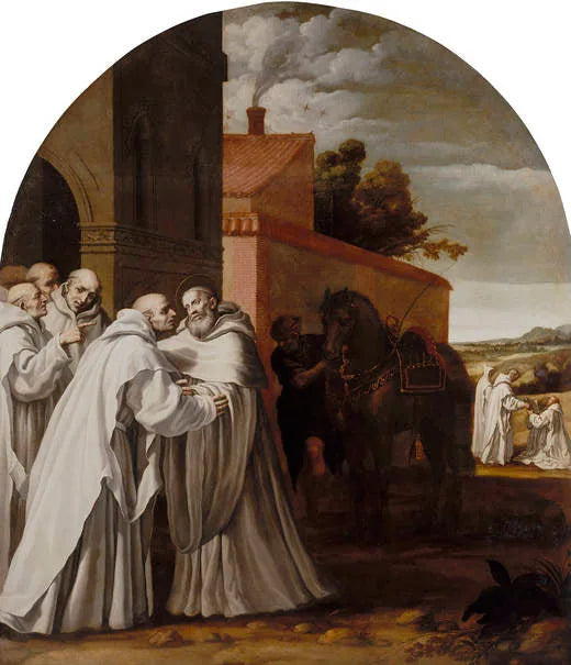 Saint Bernard de Clarivaux rend visite à Guigo Ier à la chartreuse - Vincenzo Carducci