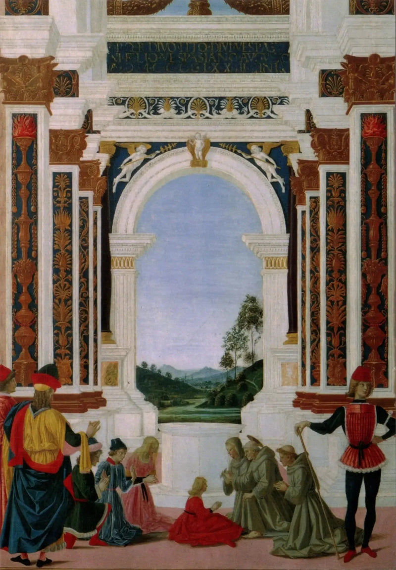 Saint Bernhard helbredende en pige - Pietro Perugino