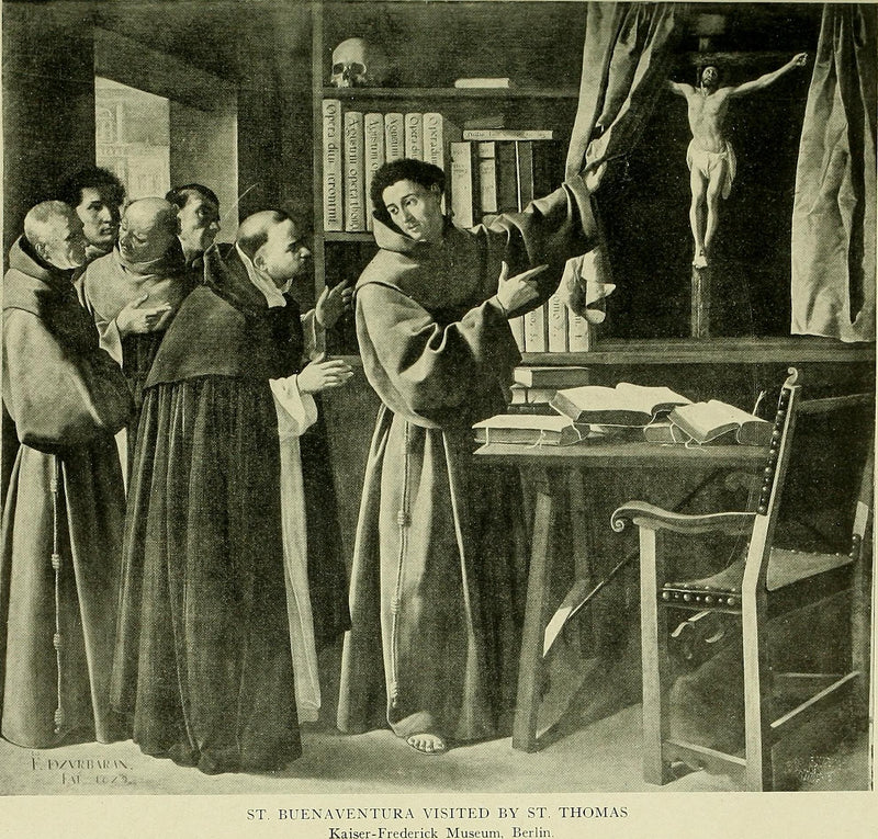 Saint Bonaventure og Saint Thomas Aquinas foran korset - Francisco de Zurbarán