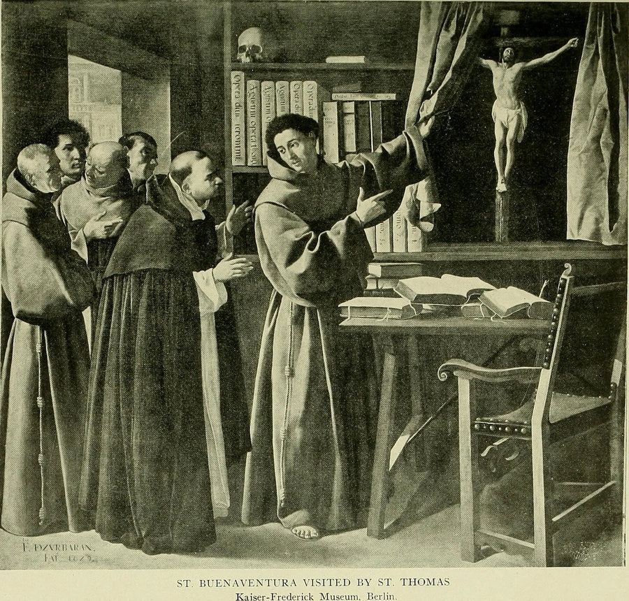 Saint Bonaventure og Saint Thomas Aquinas foran korset - Francisco de Zurbarán