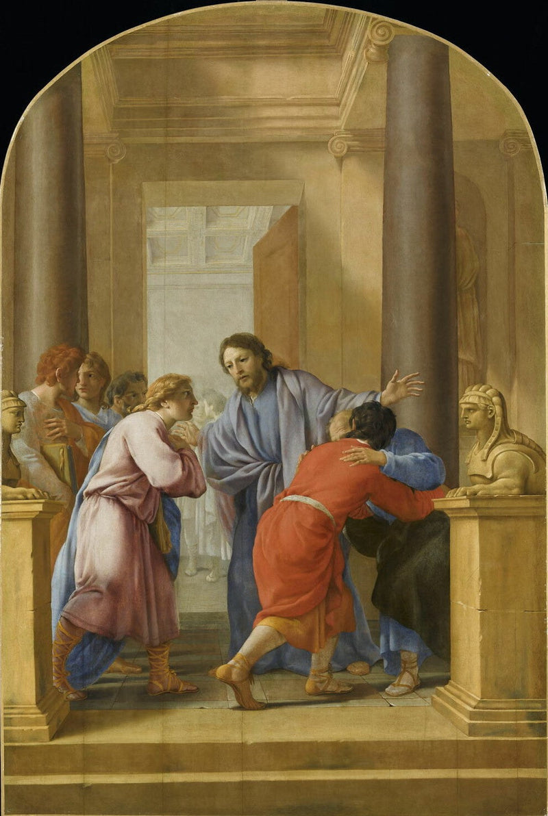 Saint Bruno opfordrer sine disciple og venner til at forlade verden - Eustache Le Sueur