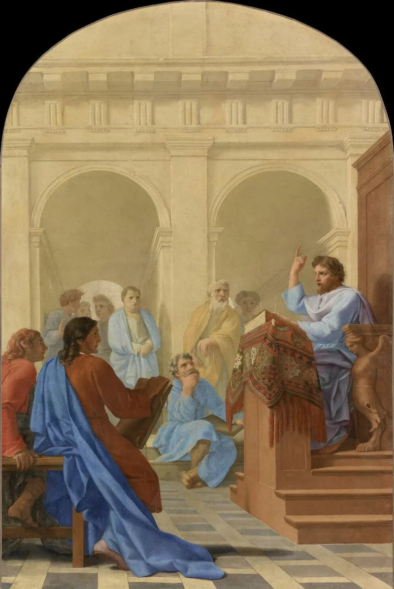 Saint Bruno underviser i teologi på skolerne i Reims - Eustache Le Sueur