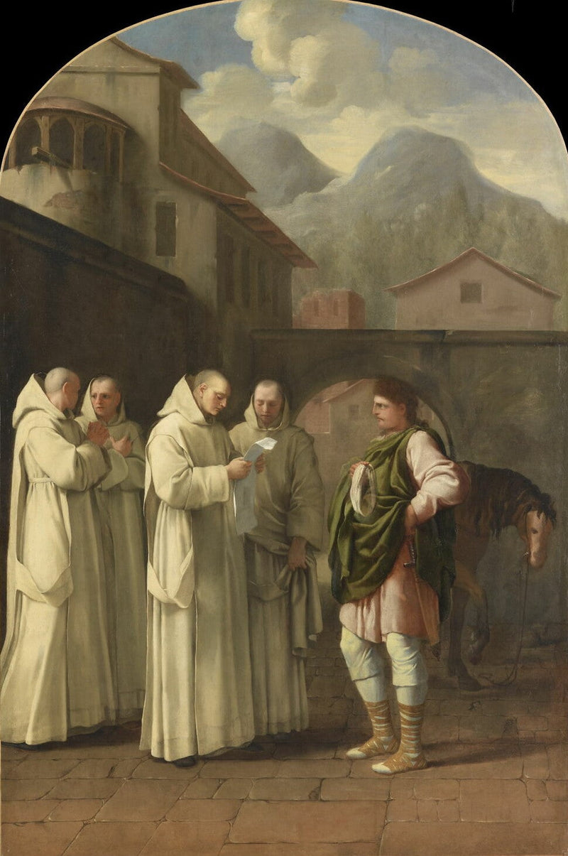 Saint Bruno modtager en besked fra paven - Eustache Le Sueur