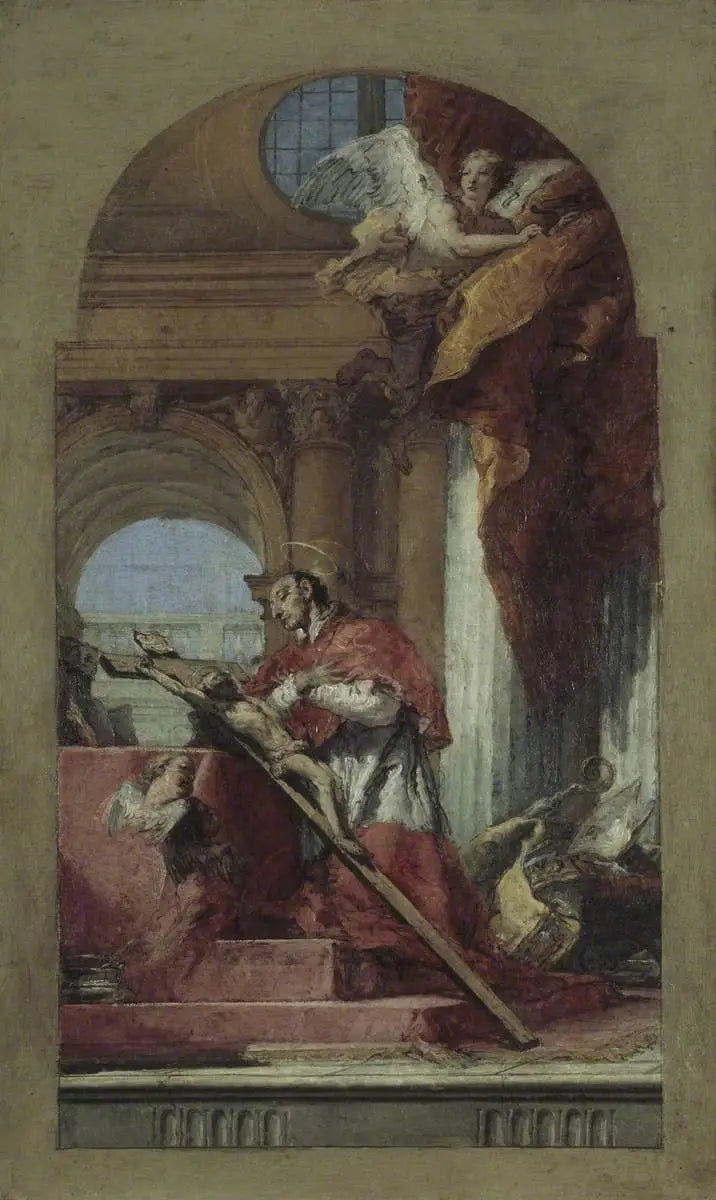 Saint Charles Borromée mediterende over korset - Giovanni Battista Tiepolo