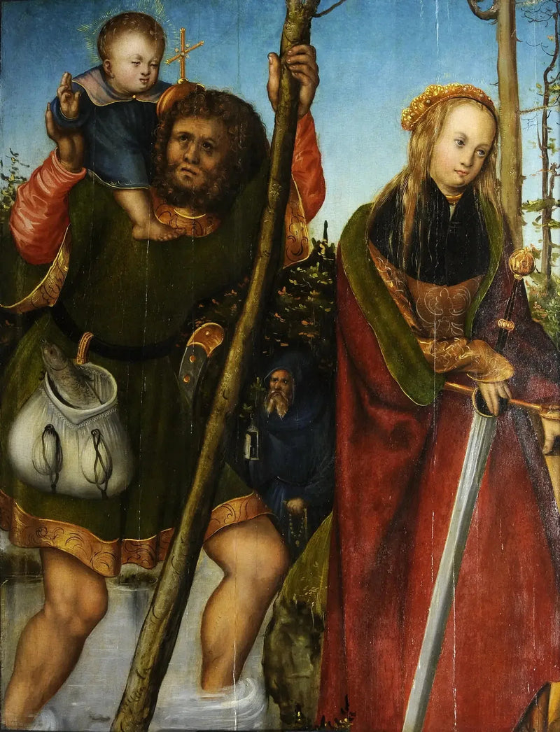 Saint Christophe og Sankt Katharina - Lucas Cranach den Ældre