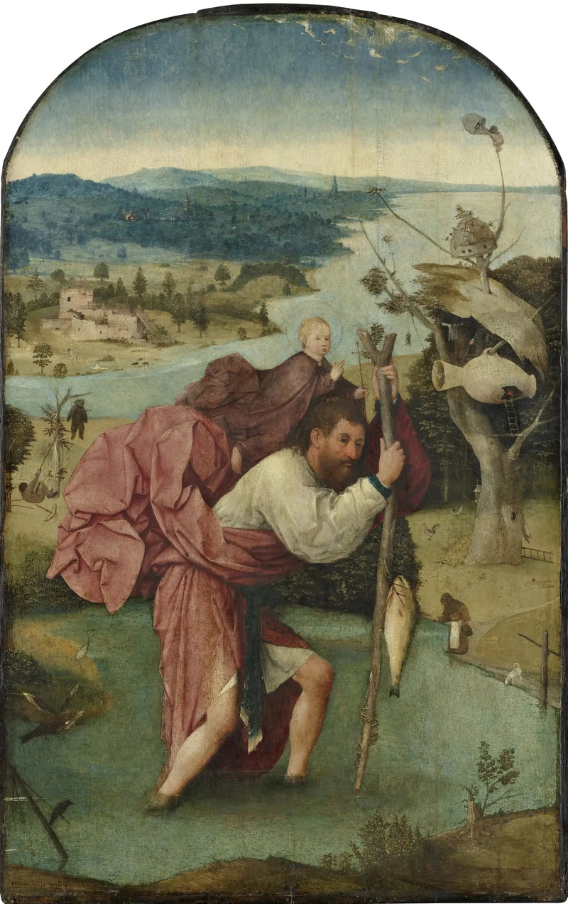 Saint Christophe bærer Jesusbarnet - Hieronymus Bosch