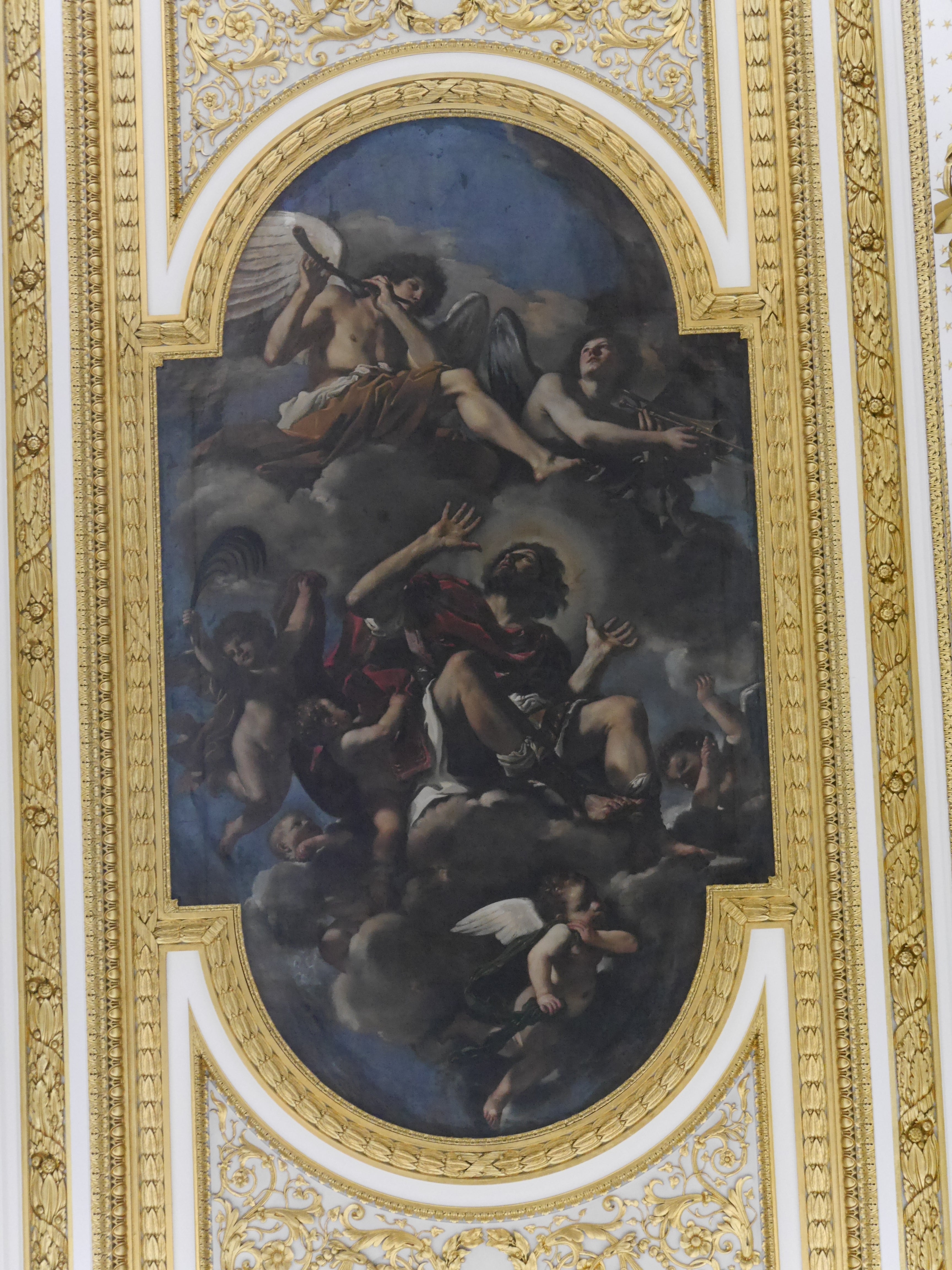 Saint Chrysogone porté au ciel par les anges - Guercino image 1 copie de tableau peinte à la main