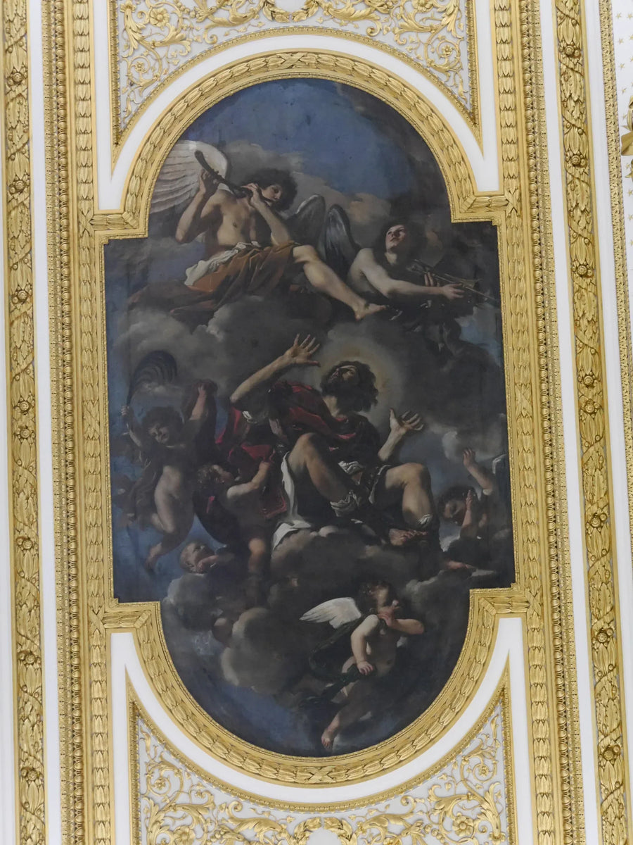 Saint Chrysogone båret til himlen af ​​engle - Guercino