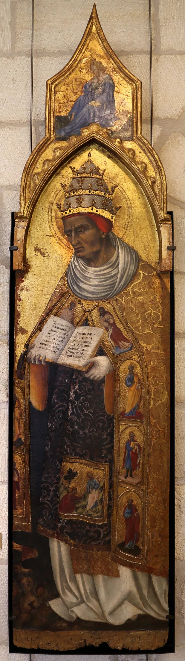 Saint Clément (ovenfor: Jomfru Maria ved Ankomsten) - Giovanni di Paolo