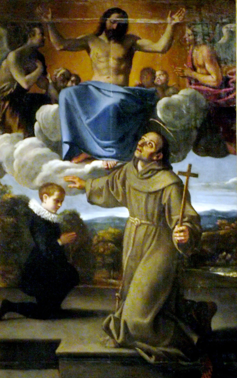 Saint Diego d'Alcalá præsenterer for Kristus søn af Juan de Herrera - Annibale Carracci