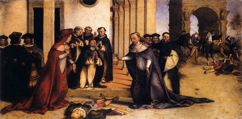 Saint Dominique elevé Napoléon Orsini - Lorenzo Lotto