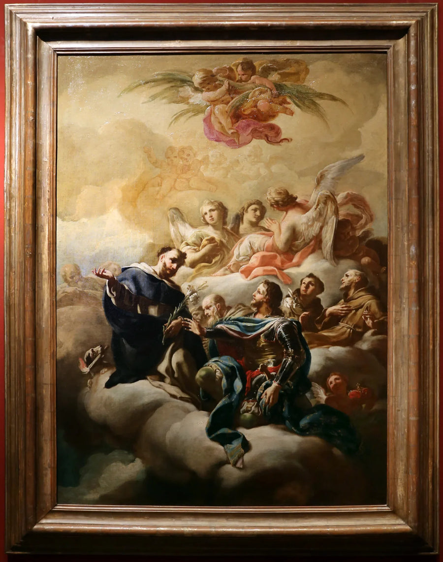 Saint Dominique, Saint Louis, Saint Antoine de Padoue og Saint François d'Assise - Corrado Giaquinto