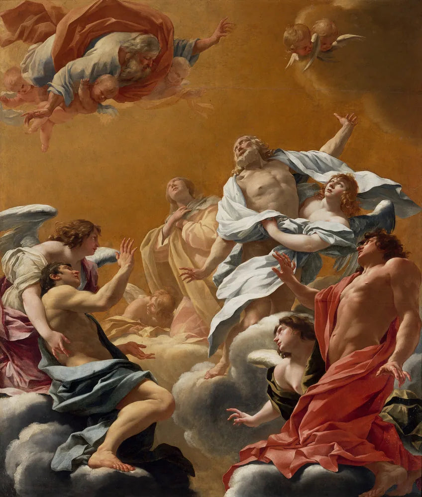 Saint Eustache og hans familie ført til himlen - Simon Vouet