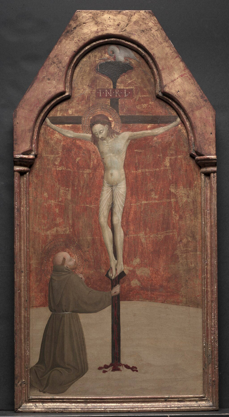 Saint Franciscus knælende foran Kristus på korset - Stefano di Giovanni (Sassetta)