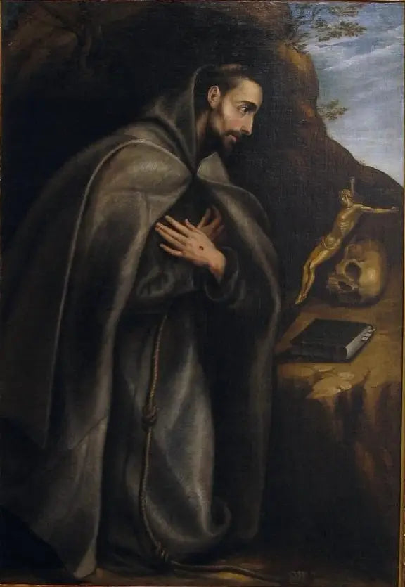 Saint François knælende i meditation - El Greco