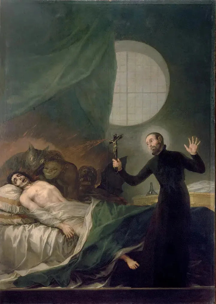 Sankt Frans af Borgia og den ubarmhjertige døende - Francisco de Goya