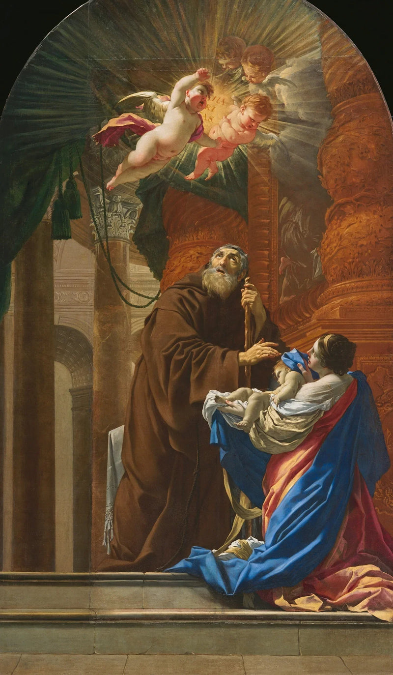 Saint François de Paule opvækker sin søsters barn - Simon Vouet