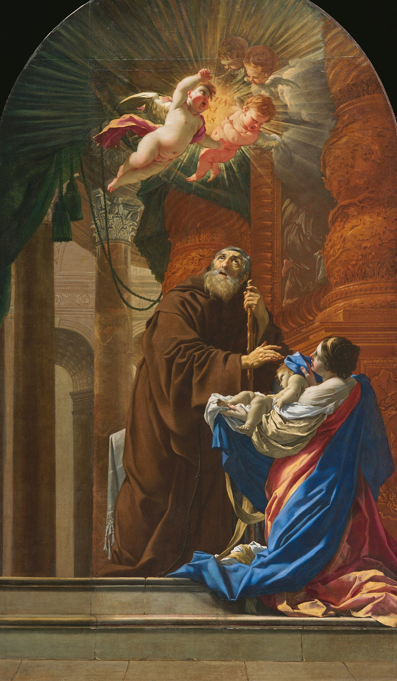 Saint François de Paule opvækker sin søsters barn - Simon Vouet