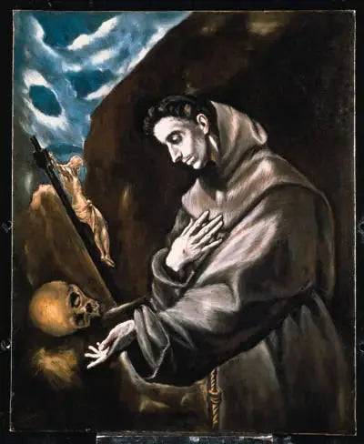 Saint François stående i meditation - El Greco