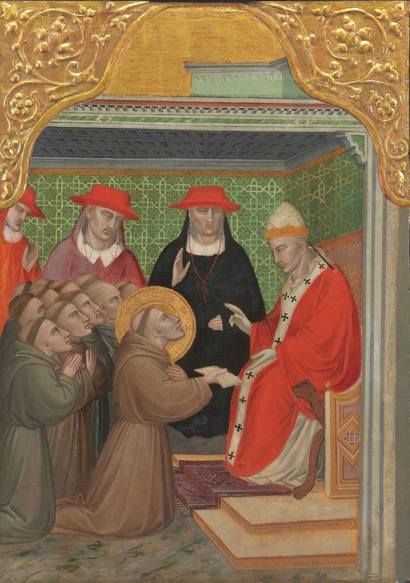 Saint François foran Paven (Bekræftelse af den franciskanske regel) - Spinello Aretino