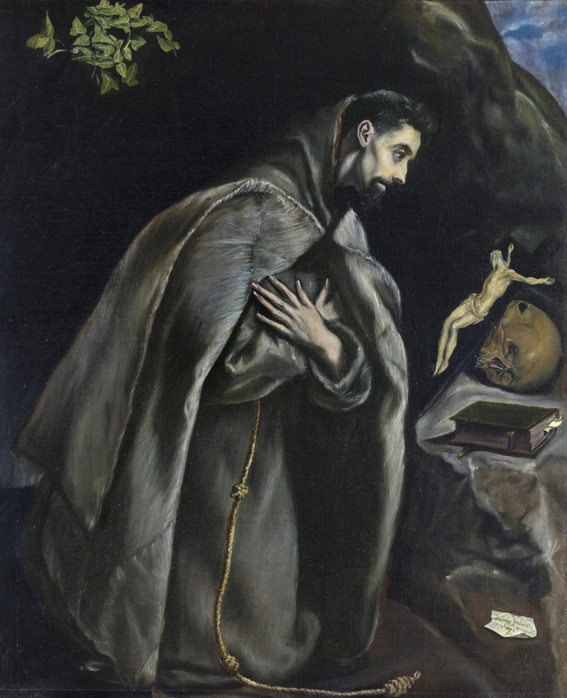 Saint François i bøn foran Kristusfiguren - El Greco