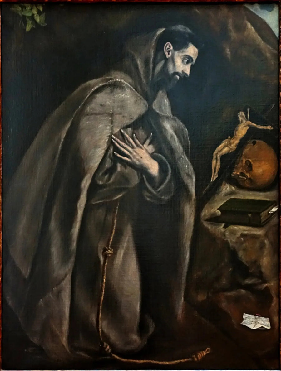 Saint François i bøn foran korsfæstelsen - El Greco