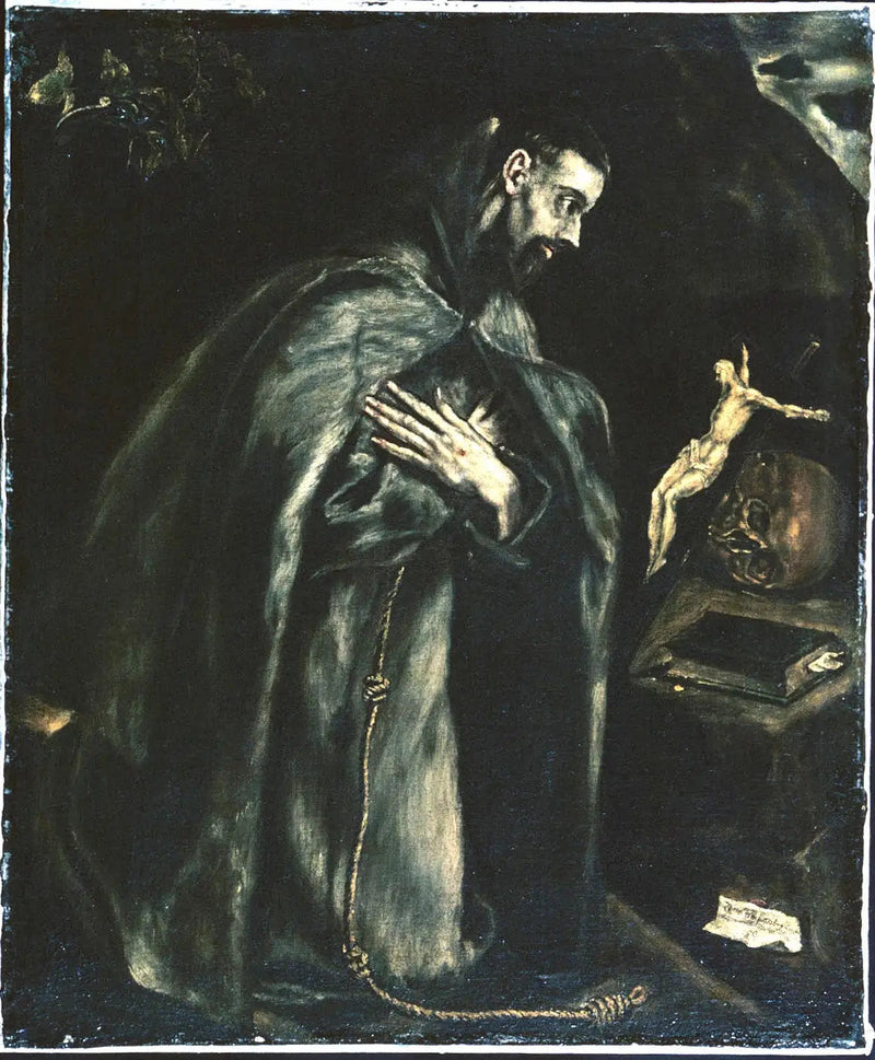 Saint François i bøn - El Greco