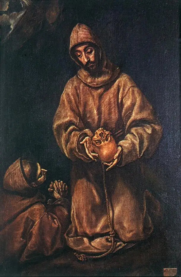 Saint François og bror Léon mediterer over døden - El Greco