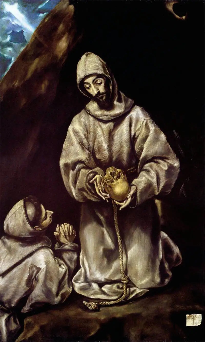 Saint François og bror Léon mediterende over døden - El Greco